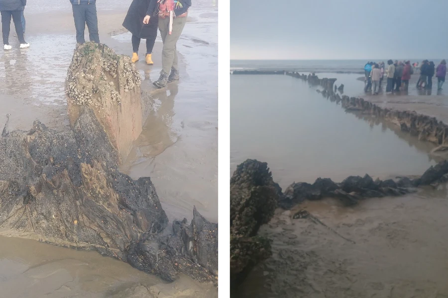 Dutch East Indiaman Amsterdam Amsterdam shipwreck revealed at Bulverhythe Beach